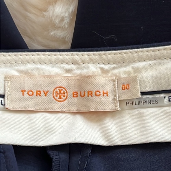 Navy Sea Tory Burch Vanner Cropped Blue Pants size 00 - Picture 10 of 15